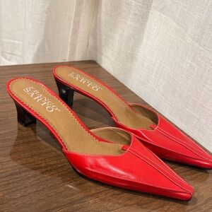 Franco Sarto Red Leather Mules